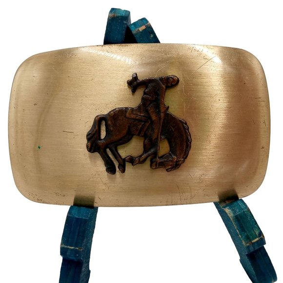Cowboy Bronc Rider Belt Buckle Vintage Chambers USA Western Ranch Country Rodeo - Picture 1 of 8